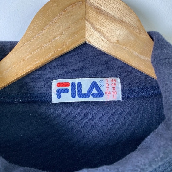 014 Original Fila Roll Neck Top Long Sleeve Blue Large - Picture 3 of 10